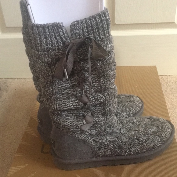 Grey Mahalya Ugg Boots - Picture 2 of 3